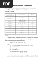 Amplitude Modulation & Demodulation: S T M T F T