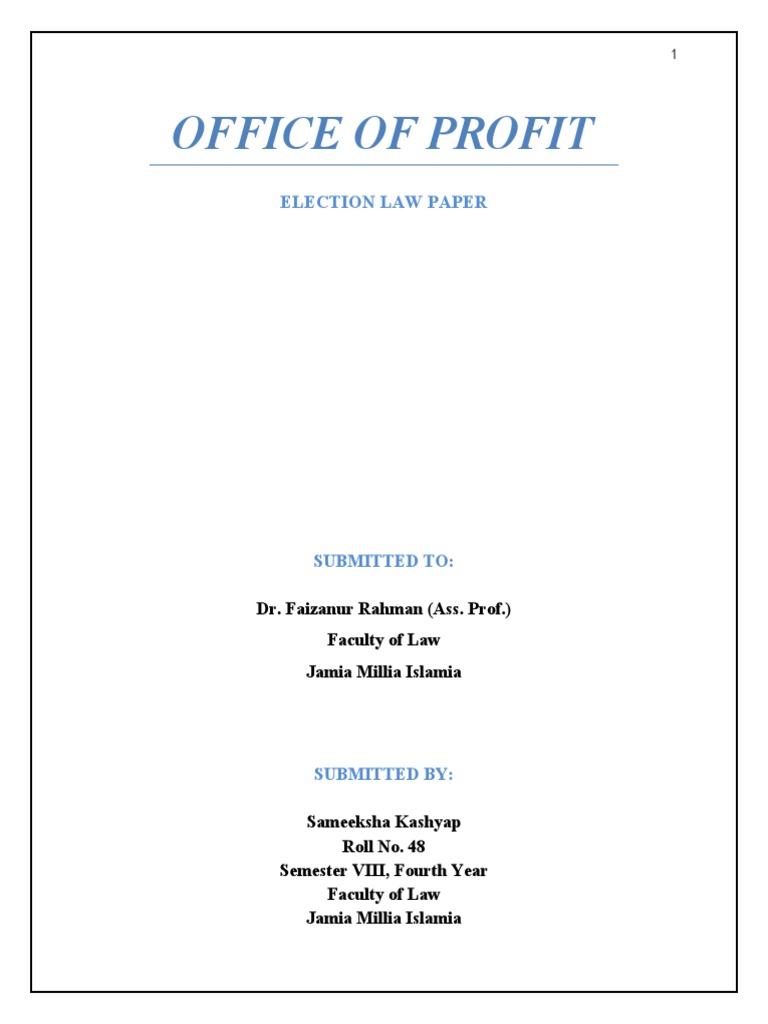 Defining the Boundaries An Analysis of Judicial Rulings on the Meaning and Scope of "Office of