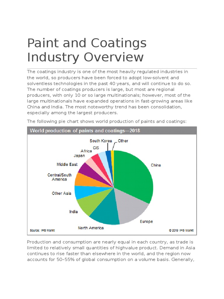 Paint and Coatings Industry Overview PDF Petroleum Air Pollution