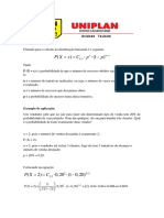 Lista de Exercícios - Distribuição Binomial