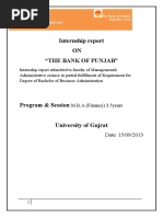 Internship Report ON "The Bank of Punjab"