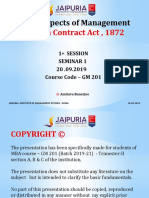 Legal Aspects of Management: Indian Contract Act, 1872