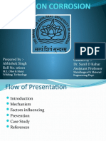 Erosion Corrosion: Prepared By:-Abhishek Singh Roll No. 116001 Guided By: - Dr. Sunil D Kahar Assistant Professor