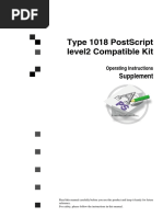 Type 1018 Postscript Level2 Compatible Kit: Supplement