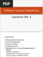 Software Quality Engineering: Lecture No 1