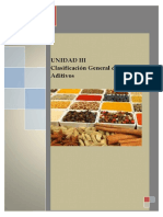 Unidad Iii Clasificacion de Los Aditivos Alimentarios PDF