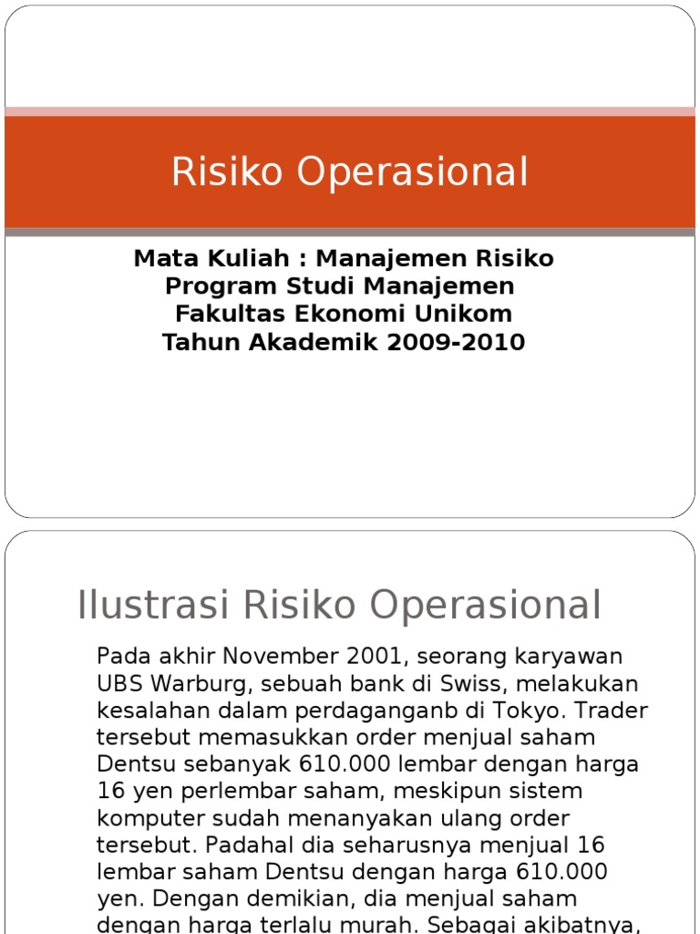 Memahami Risiko Operasional Perusahaan | PDF | Bisnis