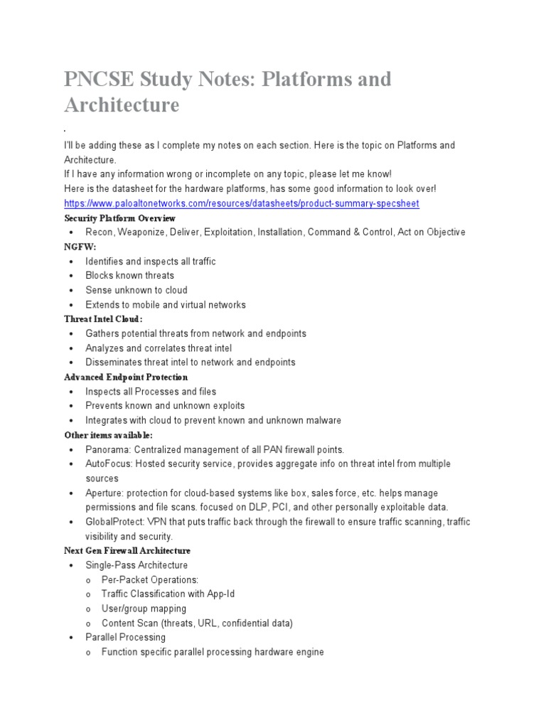 PNCSE Study Notes: Platforms & Architecture | PDF | Radius | Computer ...