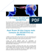 30 traços de uma pessoa SENSITIVA