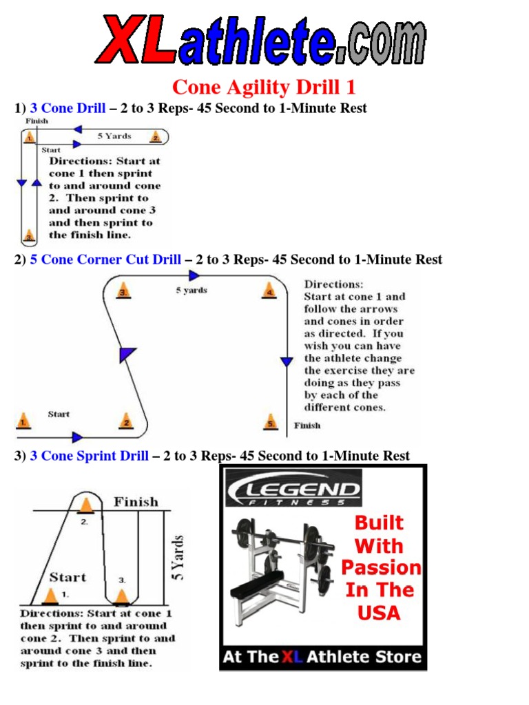 Cone Agility Drill 1 PDF American Football National Football League