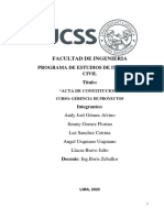 Acta de Constitucion Del PROYECTO Hoy PDF