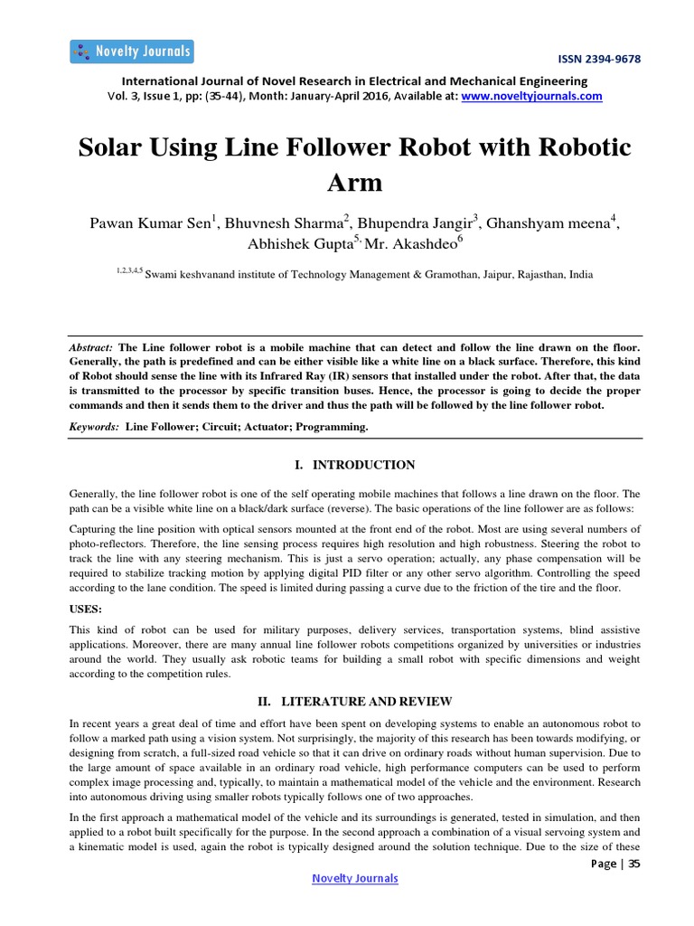 Solar-Powered Line Follower Robot | PDF | Microcontroller | Electric Motor