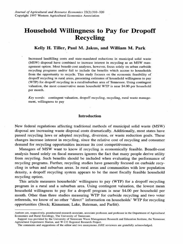 Wasre JARE Dec1997 pp310 Tiller PDF Recycling Waste Management