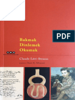 Claude Levi Strauss Bakmak Dinlemek Okumak