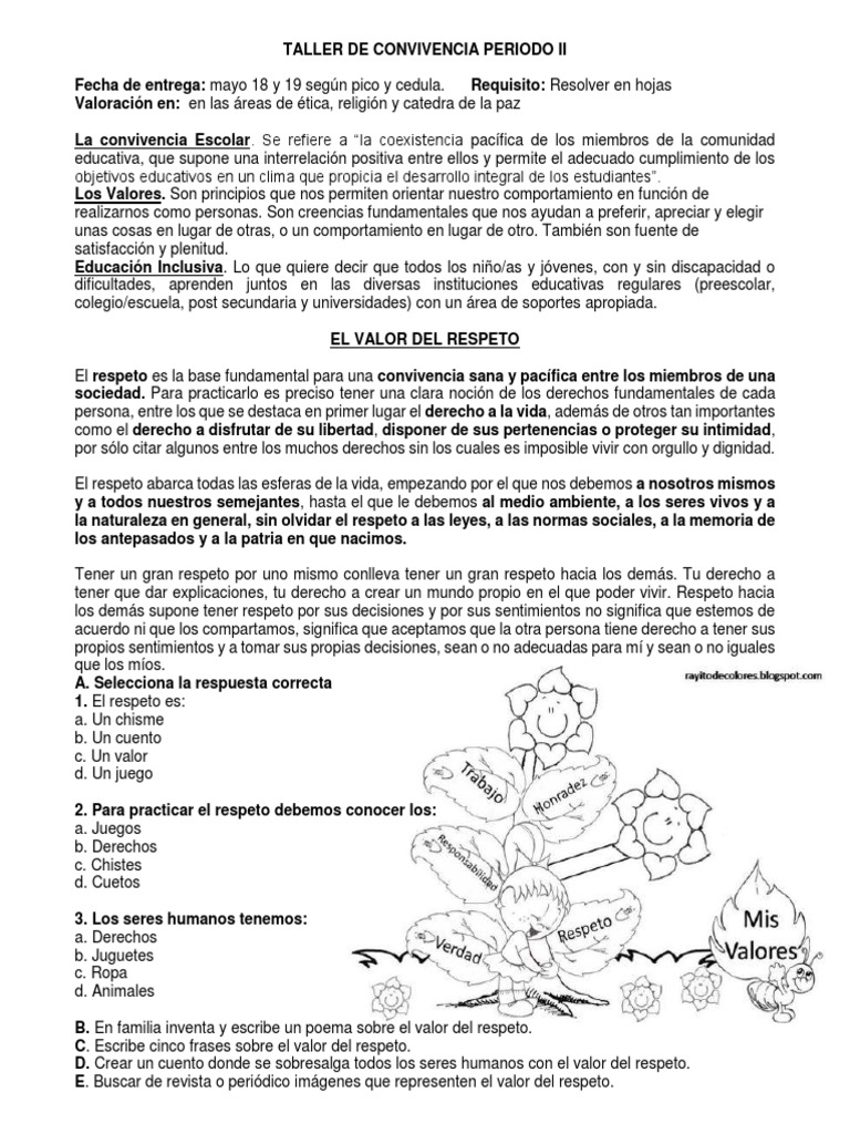 Taller de Convivencia Escolar | PDF | Amor | Paz