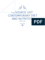 Resource List: Contemporary Diet and Nutrition: Kendra Croom