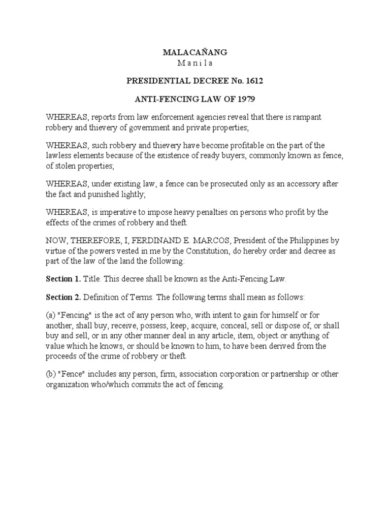 ANTIFENCING LAW OF 1979 Part1 PDF