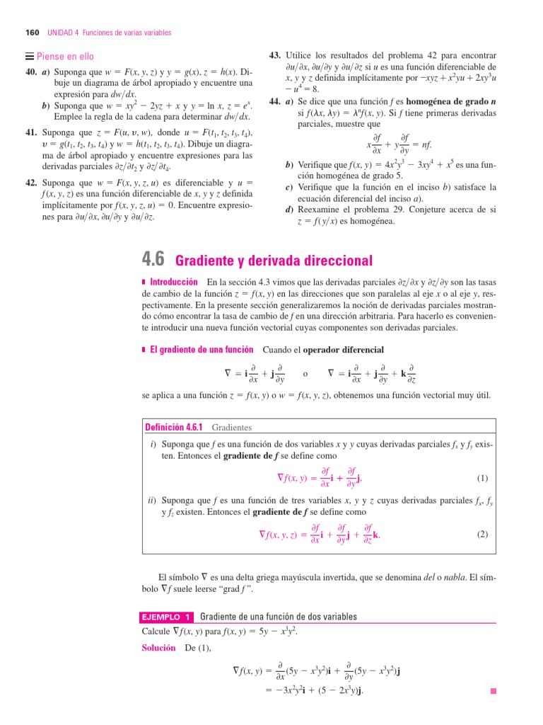 Gradiente y Derivadas Direccionales en Funciones Multivariables | PDF ...