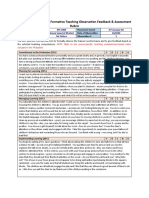 Appendix 2: MCT/MST Formative Teaching Observation Feedback & Assessment Rubric