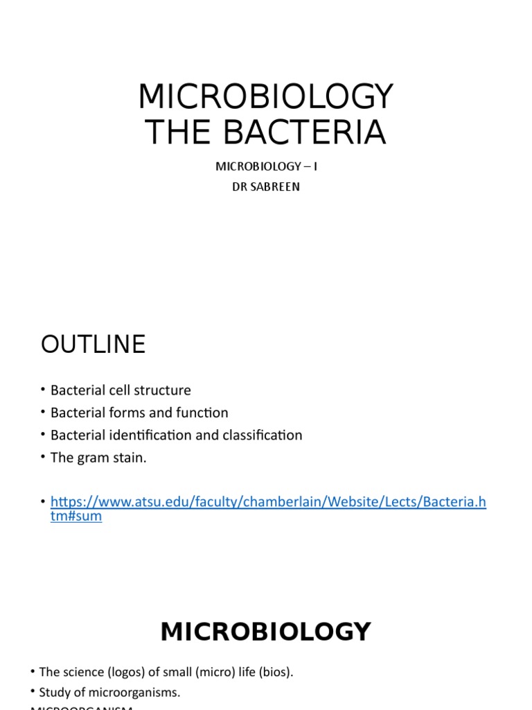Microbiology The Bacteria: Microbiology - I DR Sabreen | PDF | Bacteria ...