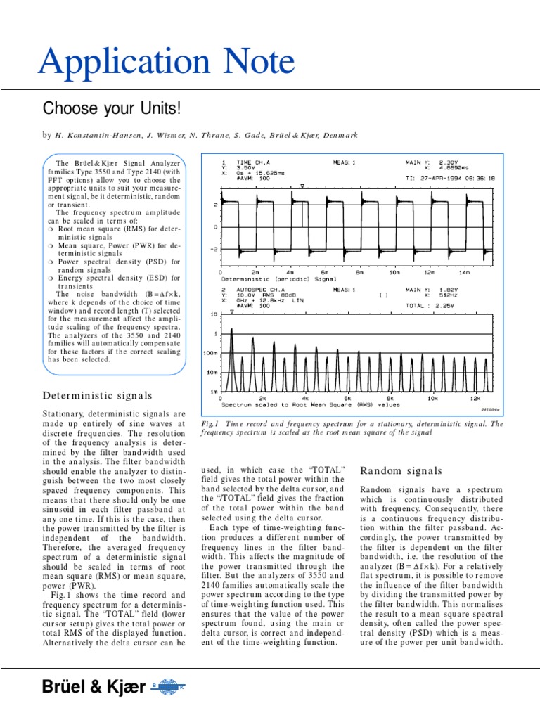 Application Note: Choose Your Units! | PDF | Spectral Density ...