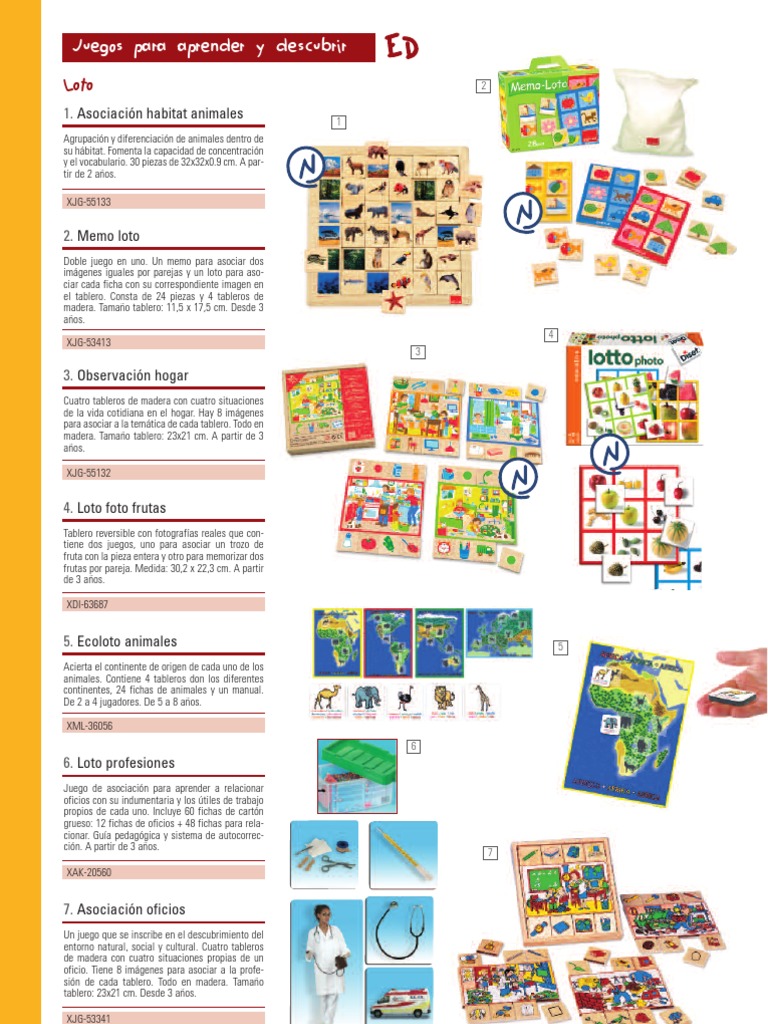 Juegos educativos para niños de 3 a 5 años | PDF | Juegos de habilidad ...