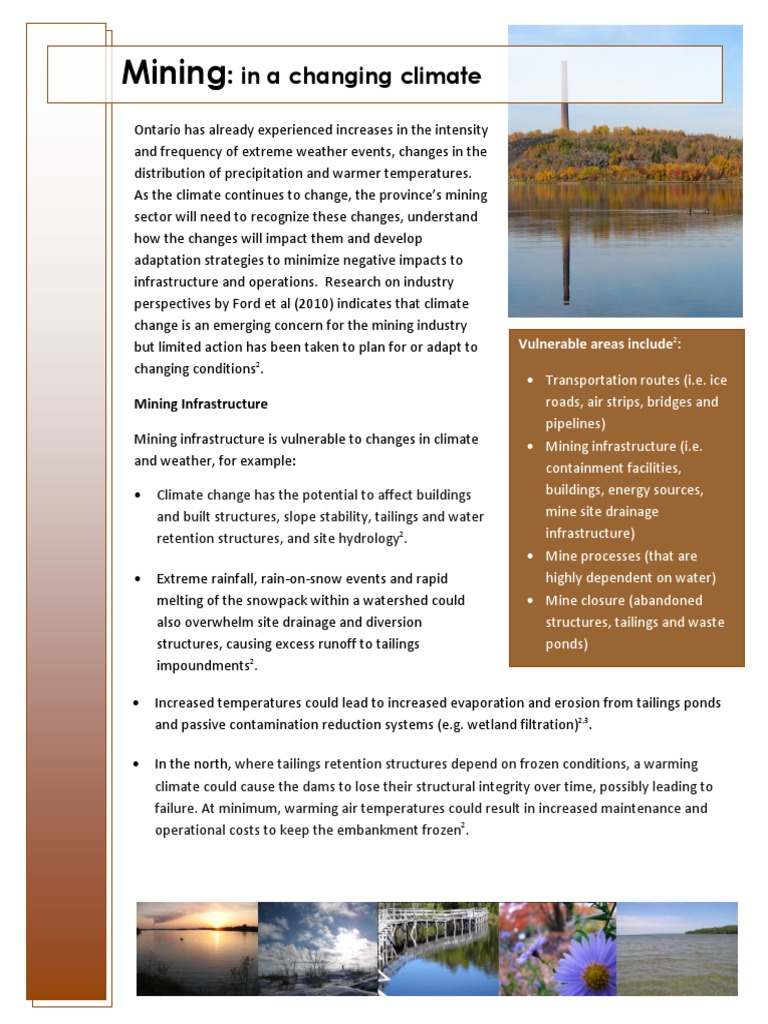 Climate Change Impacts on Mining Infrastructure | PDF | Global Warming ...