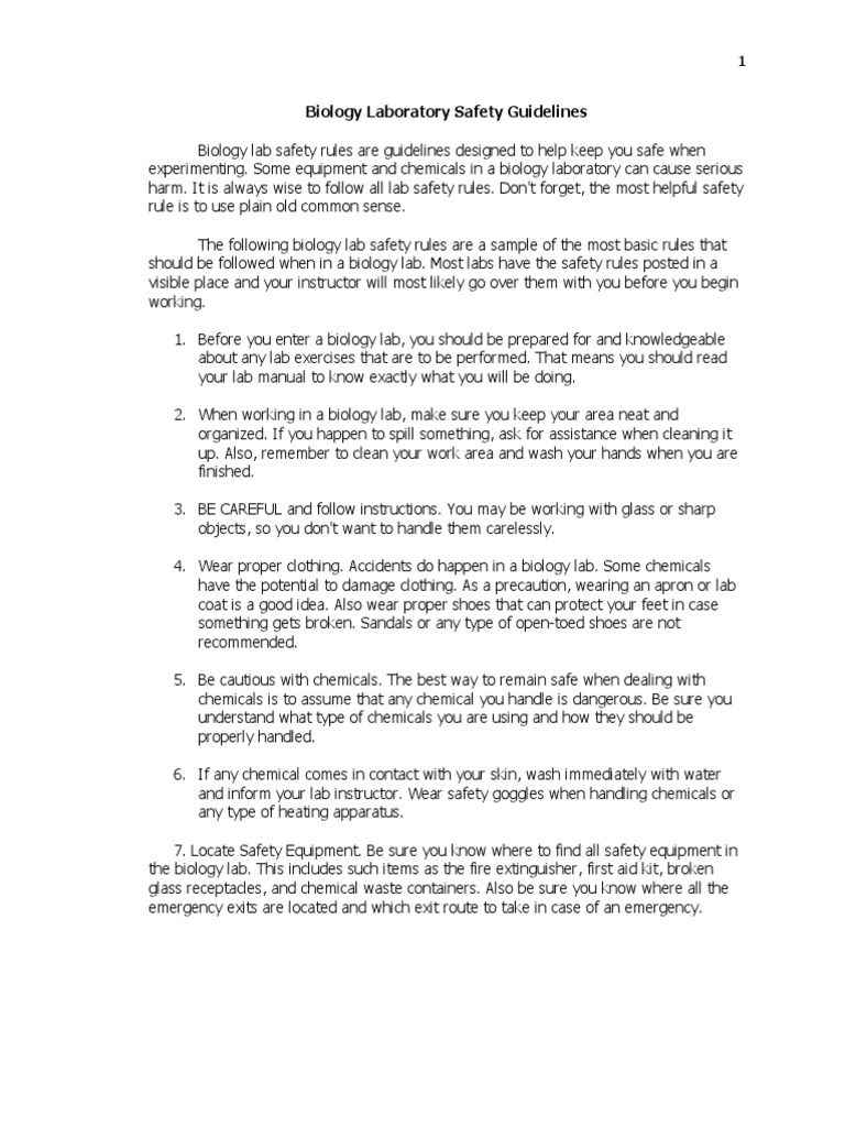 DOs and Donts in A BIOLAB PDF Laboratories Equipment