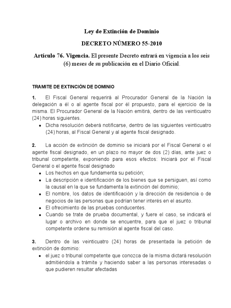 Procedimiento Ley de Extinción de Dominio | PDF | Apelación | Sentencia ...
