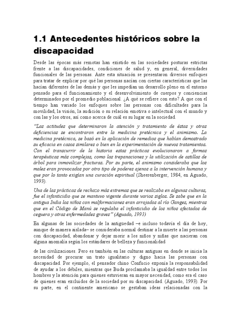 Historia de la discapacidad y su percepción | PDF | Invalidez ...