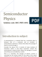 Semiconductor Physics Syllabus