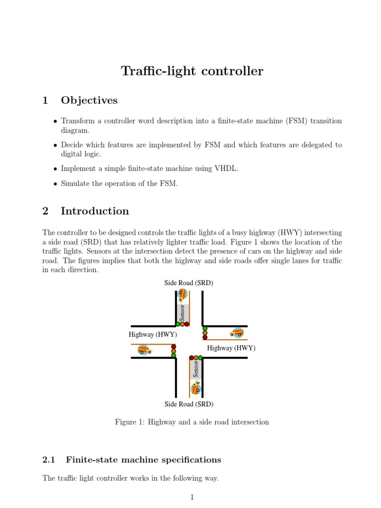 Traffic Light Controller FSM Design | PDF | Traffic Light | Traffic