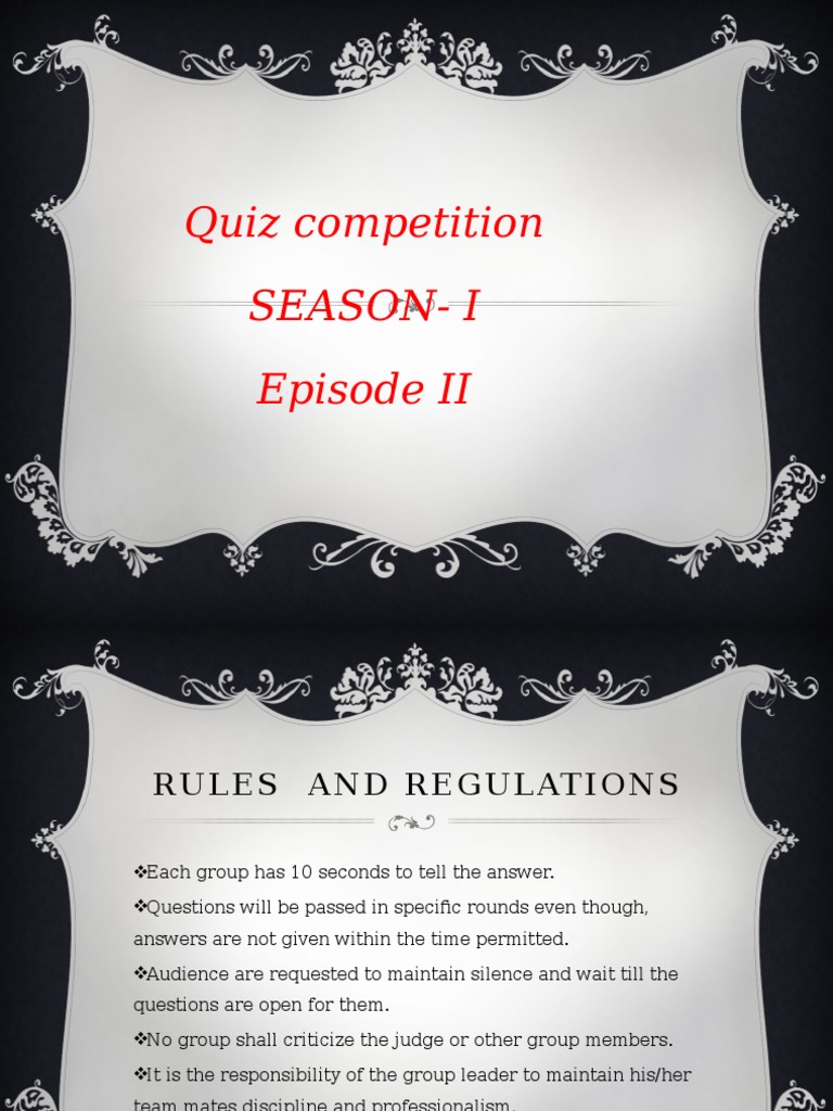 Quiz Competition Rules & Questions | PDF | Business