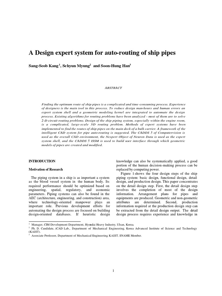 Ship Pipe Auto-Routing Expert System | PDF | Design | Mathematical ...