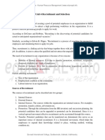 Unit 4 Recruitment and Selection PDF
