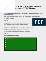 Guía para Instalar Zorin Os Versión 15 en La Máquina Virtual en 8 Pasos PDF