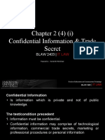 Chapter 2 (4) (I) Confidential Information & Trade Secret: BLAW 2403