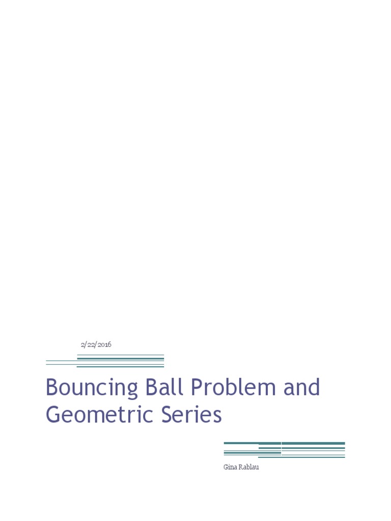 Bouncing Ball Problem and Geometric Series PDF