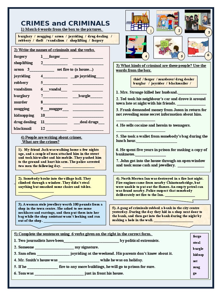 Crime Types and Criminal Vocabulary | PDF | Burglary | Criminology