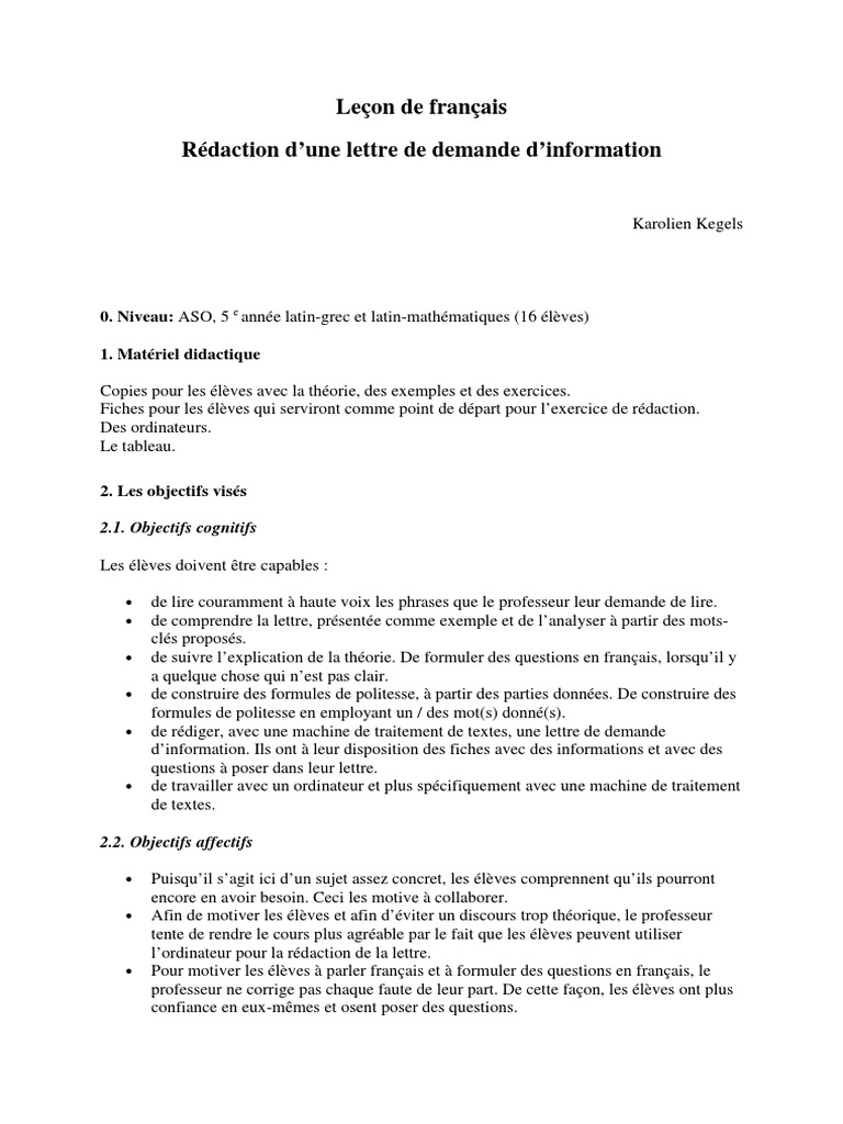 Rédaction d'une lettre d'information | PDF | la communication | Science