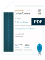 Creating Good Research Data Management Plan Certificate PDF