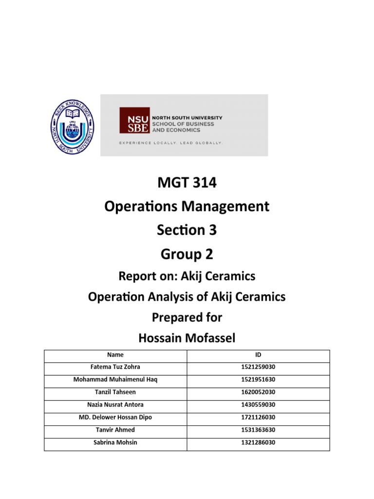 Mgt 314 Report Final Pdf Inventory Supply Chain Management