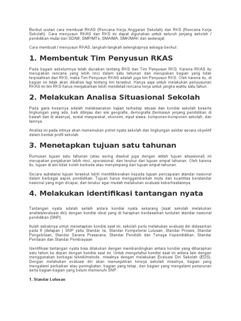 Berikut Urutan Cara Membuat RKAS | PDF
