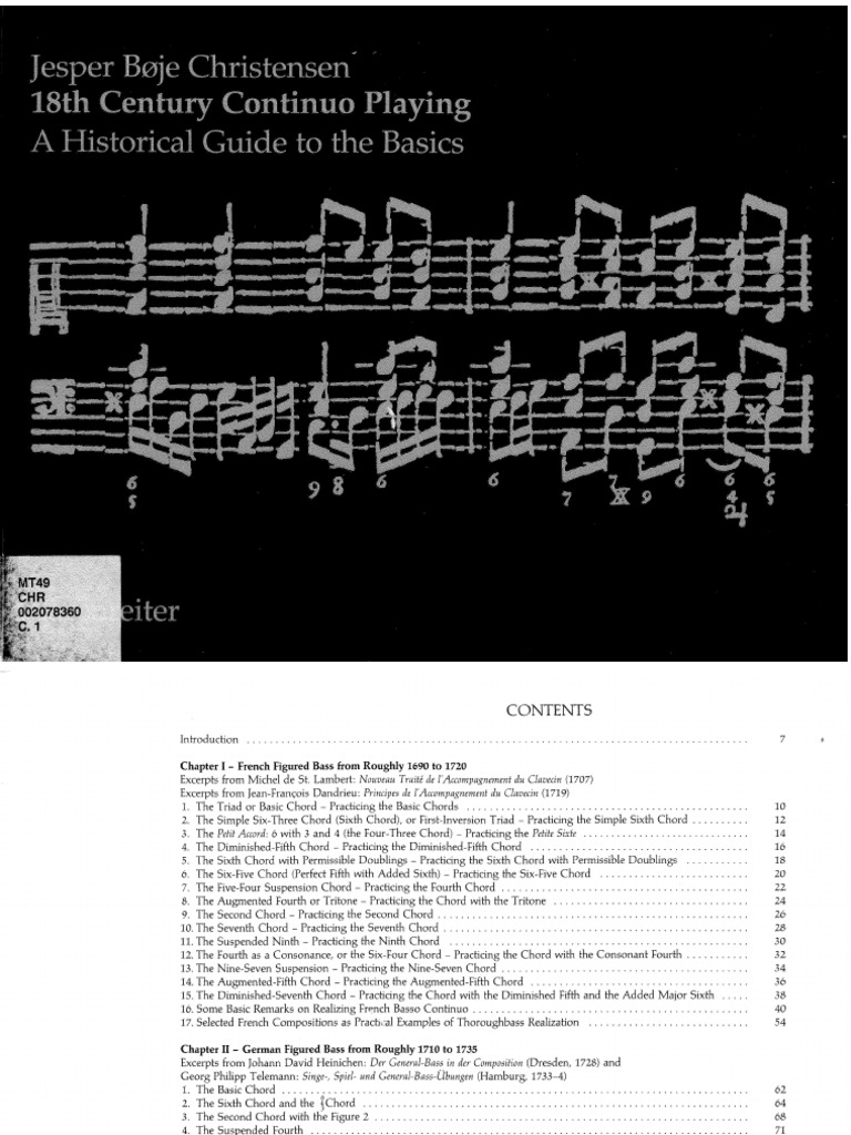 Christensen 18th Century Continuo Playing - A Historical Guide To