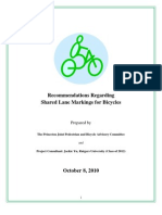 Recommendations Regarding Shared Lane Markings For Bicycles: Prepared by