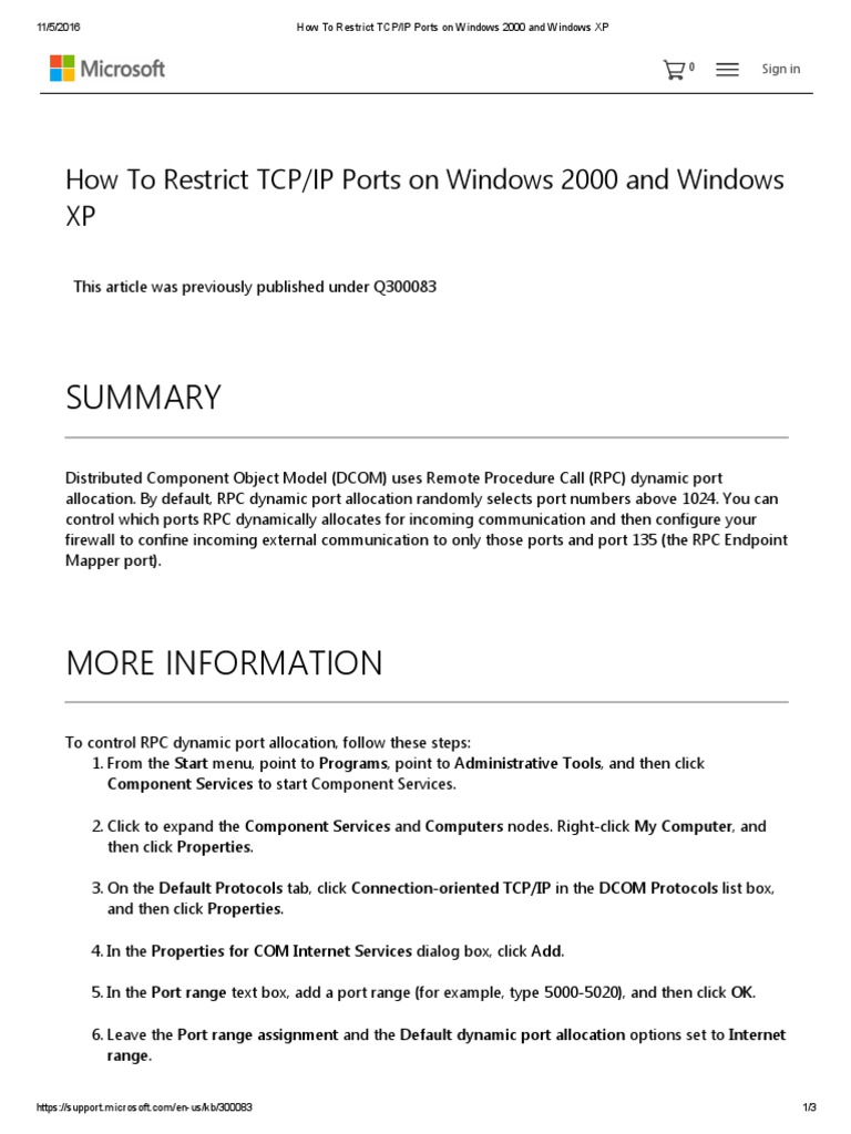 How To Restrict TCP-IP Ports PDF | PDF | Port (Computer Networking ...
