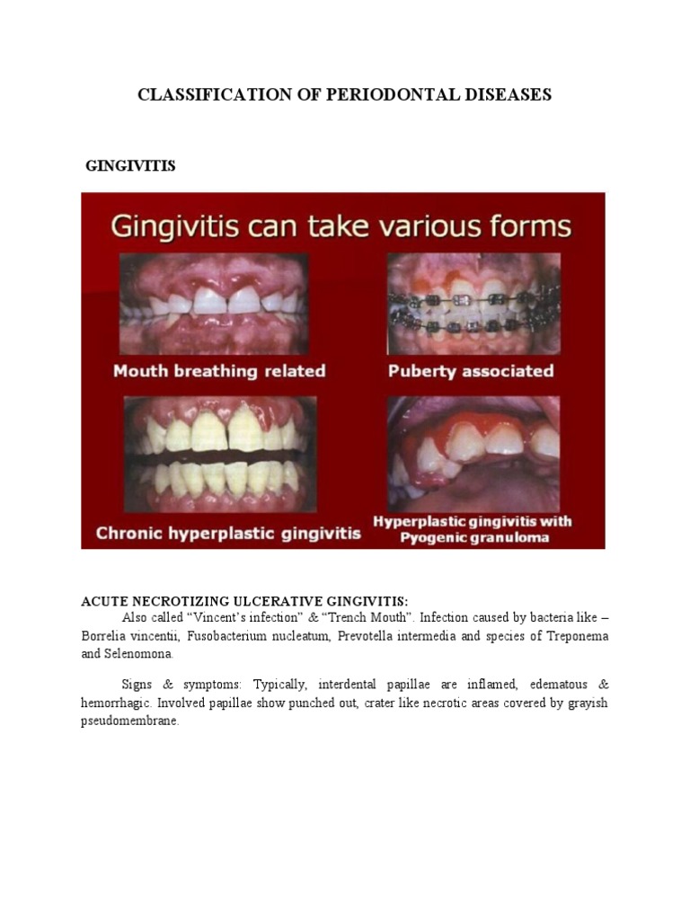 Classification of Periodontal Diseases | PDF | Periodontology ...