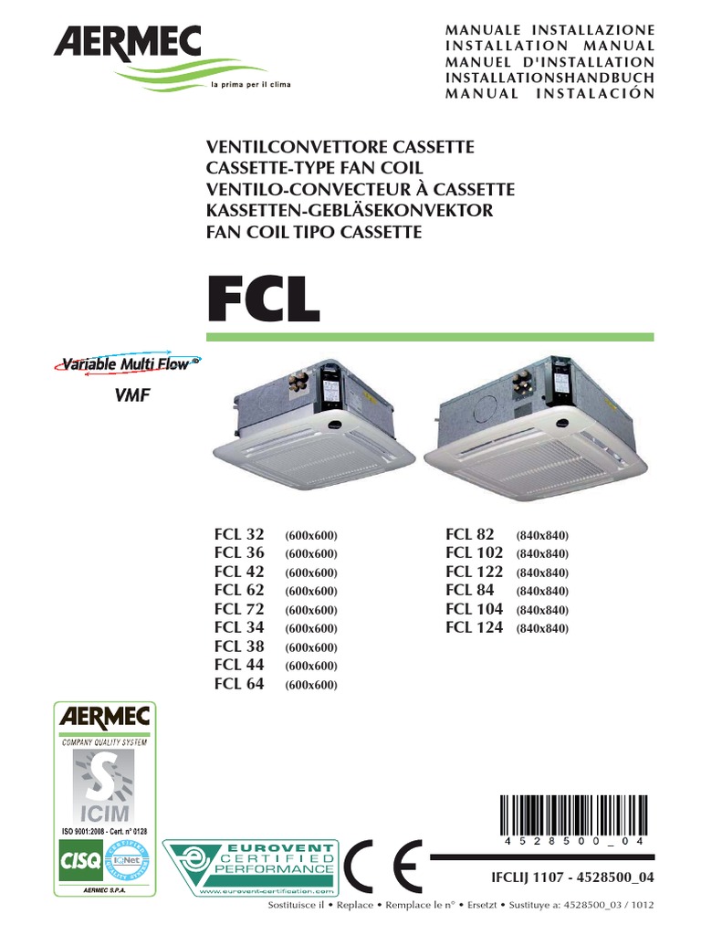 Aermec FCL 32-124 Installation Manual Eng | PDF