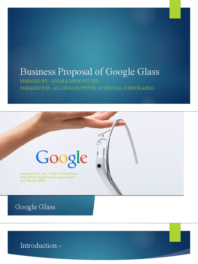 Google Glass Business Proposal 2019 | PDF | Augmented Reality ...