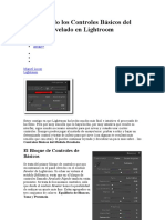 Entendiendo Los Controles Básicos Del Módulo Revelado en Lightroom